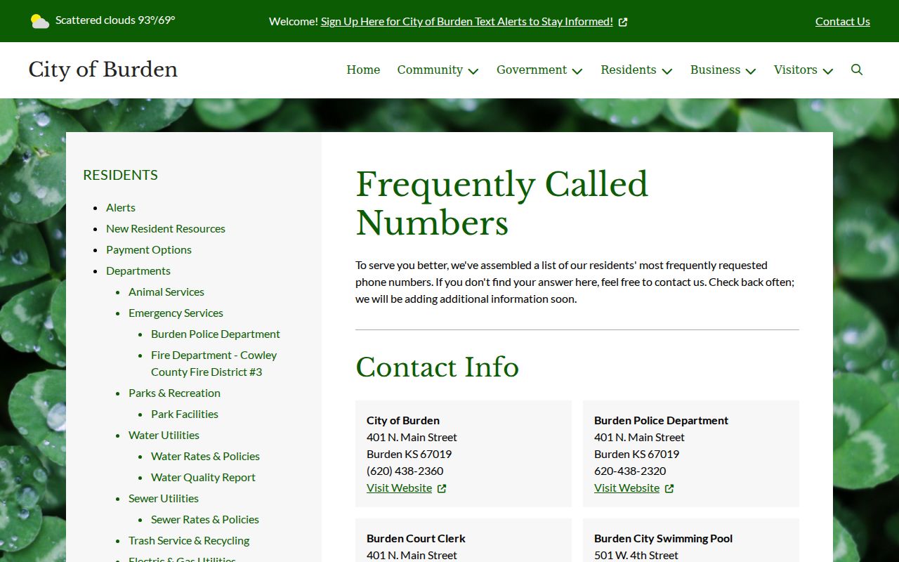 Official Burden frequently called numbers with municipal court contact