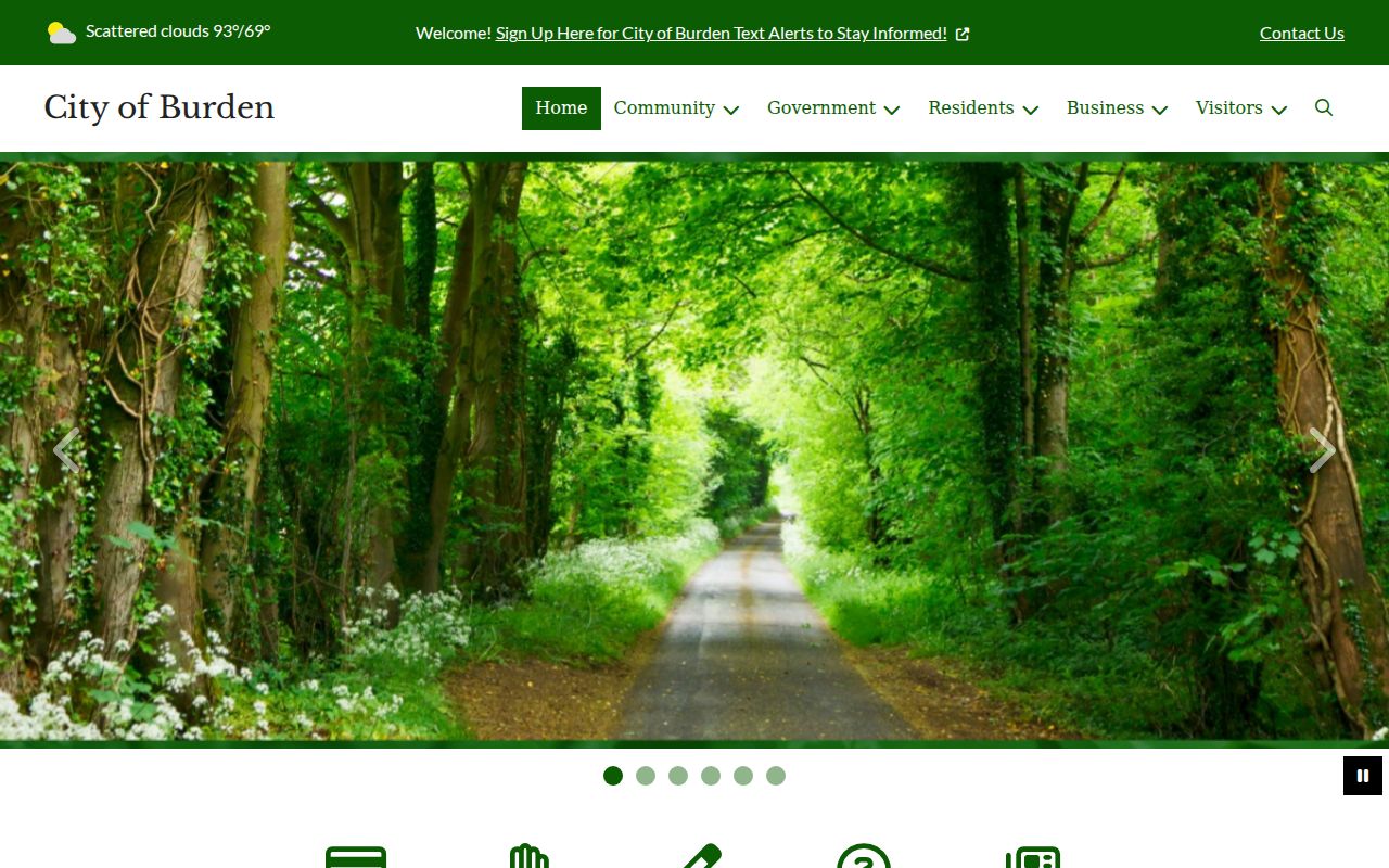 Official City of Burden website and City Hall information