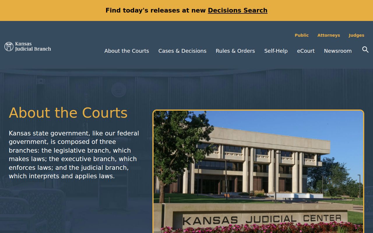 Kansas Judicial Branch court structure information relevant to Cowley County
